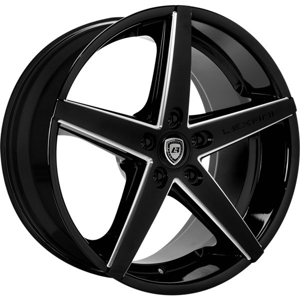Lexani R-Four Gloss Black with Machined Grooves Center Cap