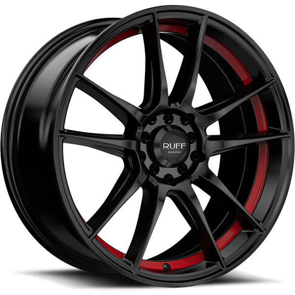 Ruff Racing R364 Satin Black with Red Undercut Center Cap