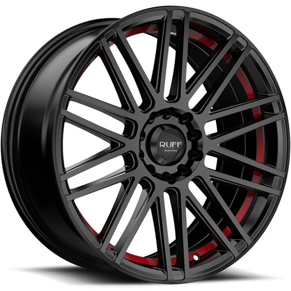 Ruff Racing R367 Satin Black with Red Undercut Center Cap