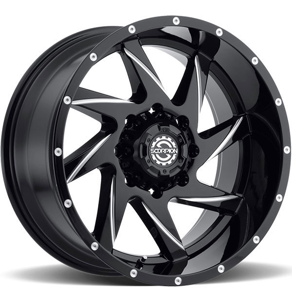 Scorpion Off-Road SC-23 Gloss Black with Milled Spokes Center Cap