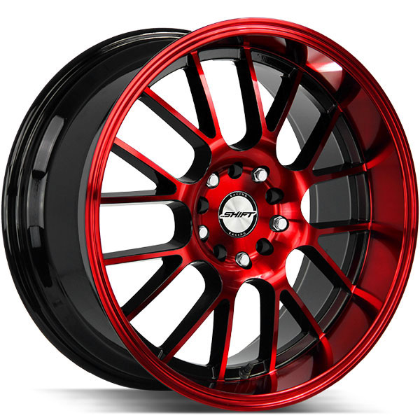 Shift Crank Gloss Black with Candy Red Machined Face Center Cap