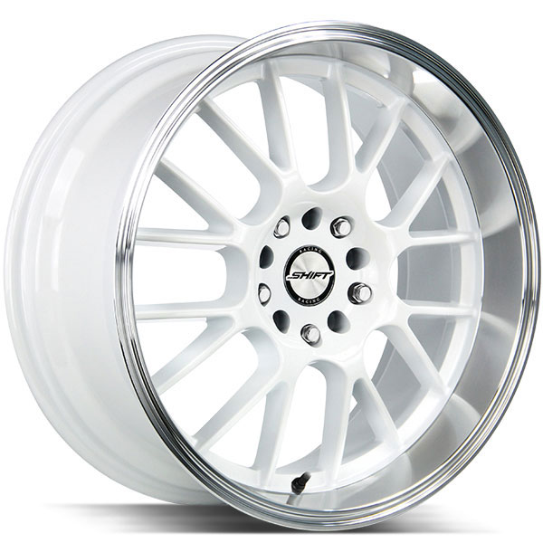 Shift Crank White with Polished Lip Center Cap