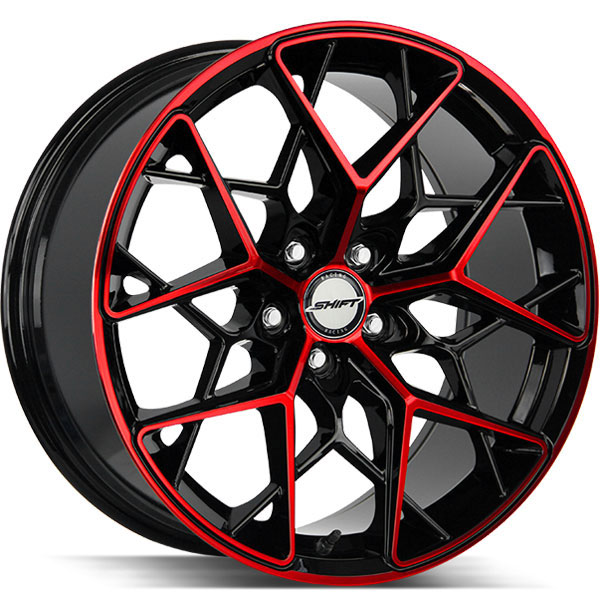 Shift Piston Gloss Black with Candy Red Machined Face Center Cap