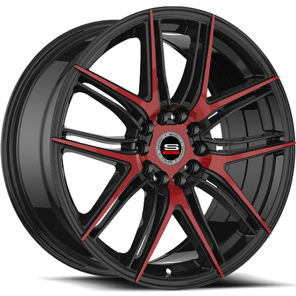 Spec-1 SP-56 Gloss Black with Red Milled Spokes Center Cap