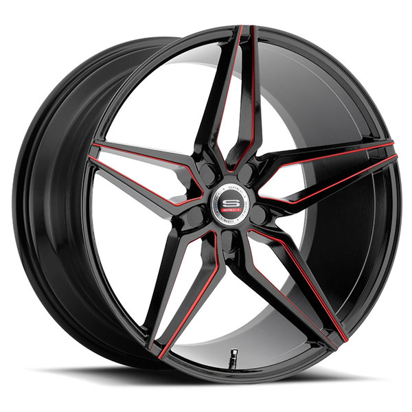 Spec-1 SPM-81 Gloss Black with Red Line Center Cap