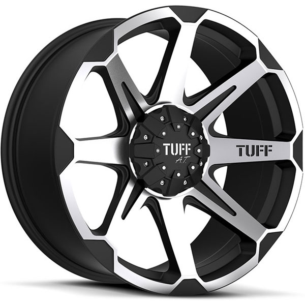 Tuff T05 Flat Black with Machined Face Center Cap