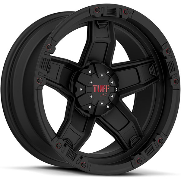 Tuff T10 Flat Black with Red Accents Center Cap