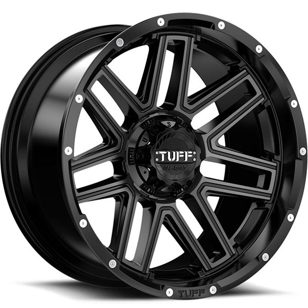 Tuff T17 Satin Black with Machined Face Center Cap