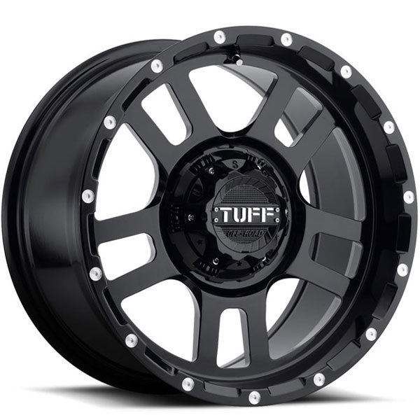 Tuff T19 Gloss Black with Milled Dimples Center Cap