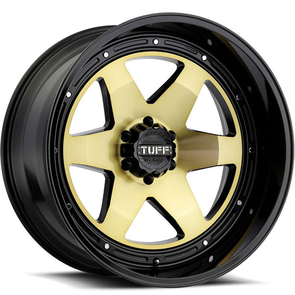 Tuff T1A Gold with Gloss Black Lip Center Cap