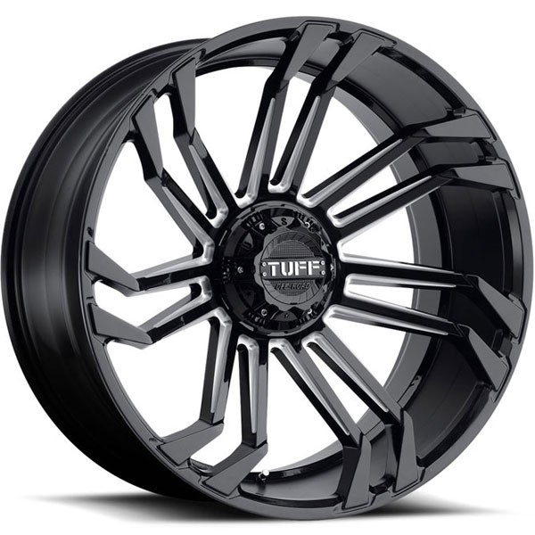 Tuff T21 Gloss Black with Milled Spokes Center Cap