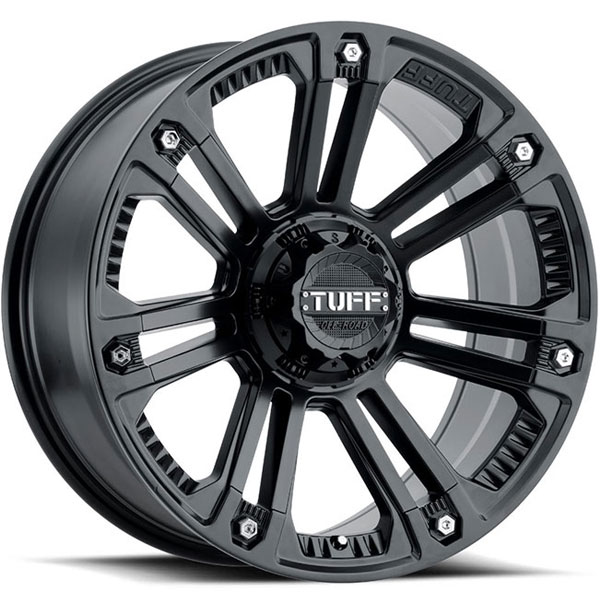 Tuff T22 Matte Black with Stainless Steel Bolts Center Cap