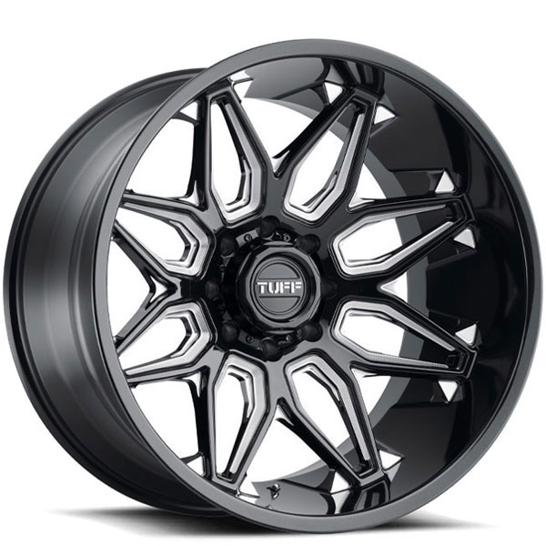 Tuff T3B Gloss Black with Milled Spokes Center Cap