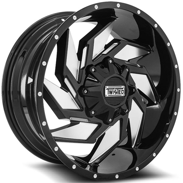 Twisted Off-Road T-24 Raptor Black with Machined Face Center Cap