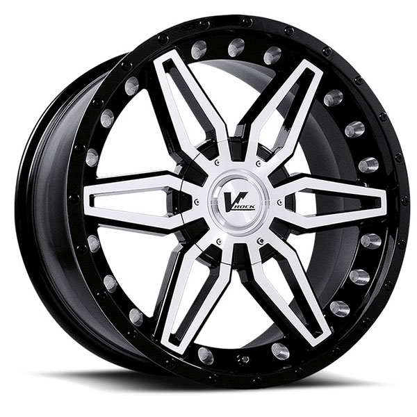 V-Rock VR4 Axial Gloss Black with Machined Face Center Cap