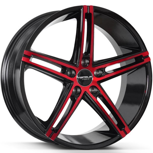 Versus VS453 Gloss Black with Machined Red Face Center Cap