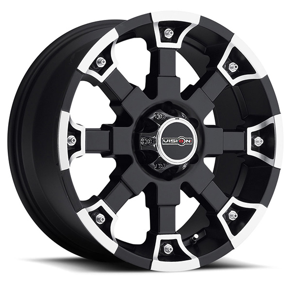 Vision Off-Road 392 Brutal Matte Black with Machined Face Center Cap