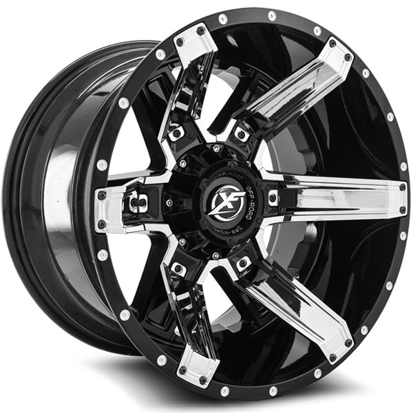 XF Off-Road XF-214 Gloss Black with Chrome Inserts Center Cap