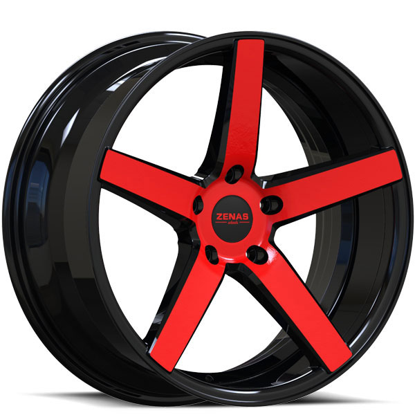 Zenas ZW02 Gloss Black with Red Face Center Cap