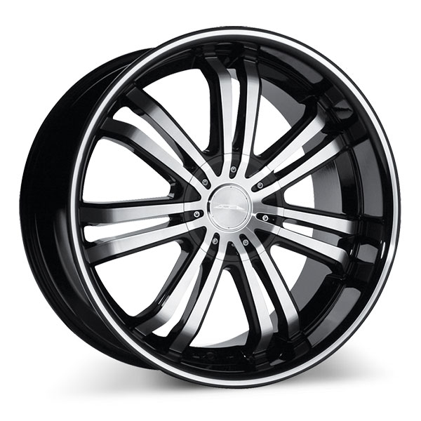 Ace Alloy Devine C892 Black with Black Lip and Machined Stripe