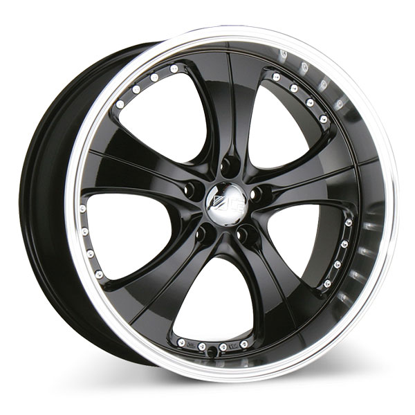 Ace Alloy Trend C052 Black with Machined Lip