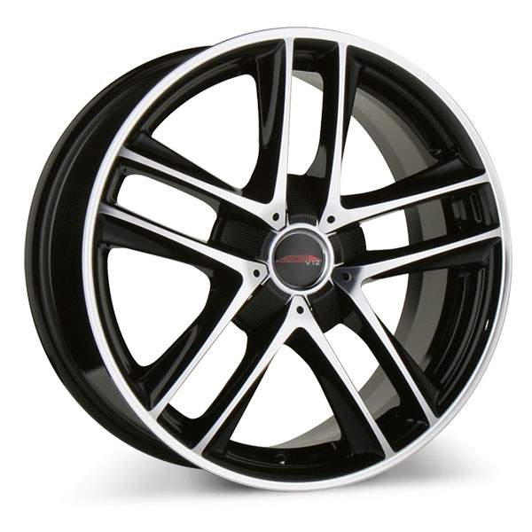 Ace Alloy V12 D668 Black with Machined Face