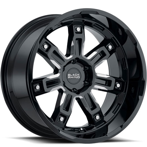 Black Rhino Locker Gloss Black with Milled Spokes