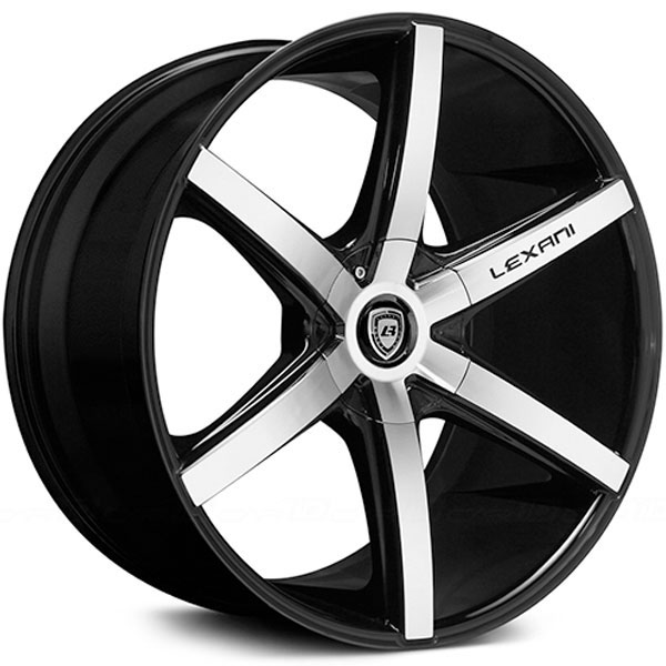 Lexani R-Six Gloss Black with Machined Face