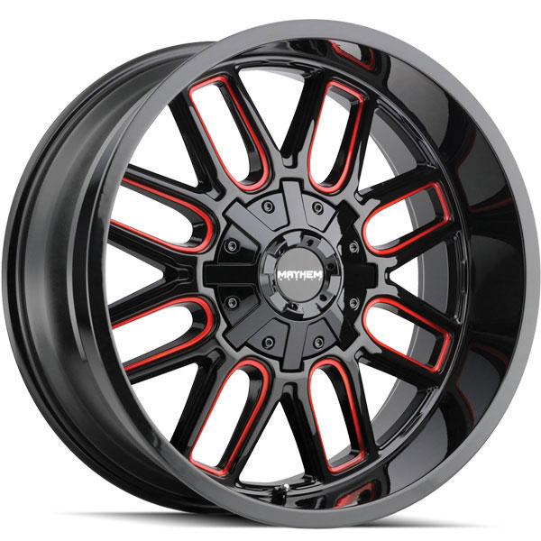 Mayhem 8107 Cogent Black with Prism Red Milled Spokes