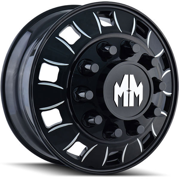 Mayhem 8180 BigRig Black with Milled Spokes Front