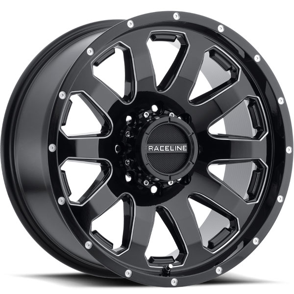 Raceline 938 Enforcer Black with Milled Spokes