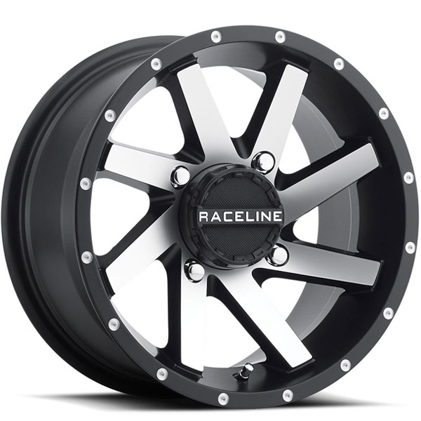 Raceline A82M Twist UTV Satin Black with Machined Face