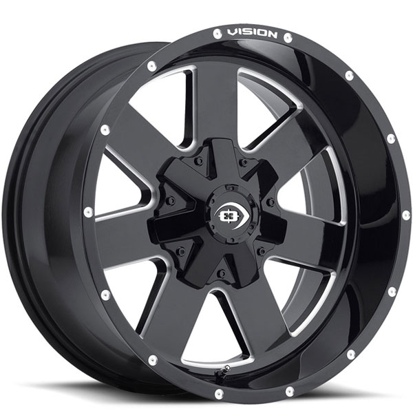 Vision 411 Arc Gloss Black Milled Spokes