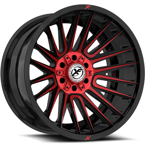 XF Off-Road XF-234 Gloss Black with Red Milled Spokes